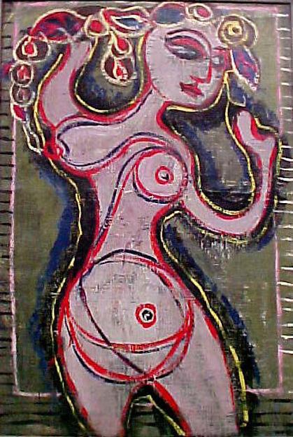 Ethel Baziotes (recto) Untitled (clown And Female Nude) (verso) — William Baziotes