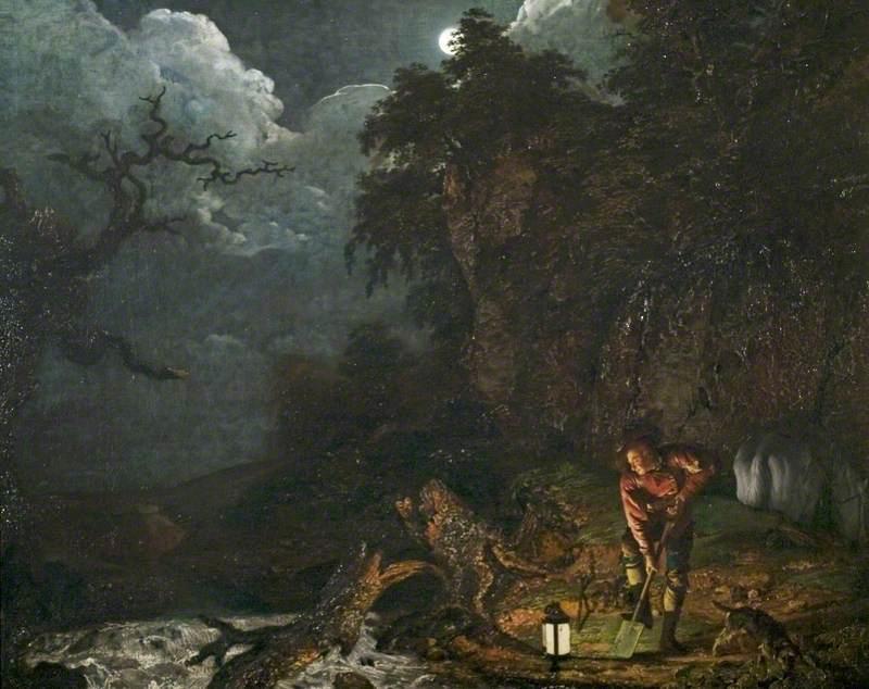 Earthstopper On The Banks Of The Derwent — Joseph Wright Of Derby