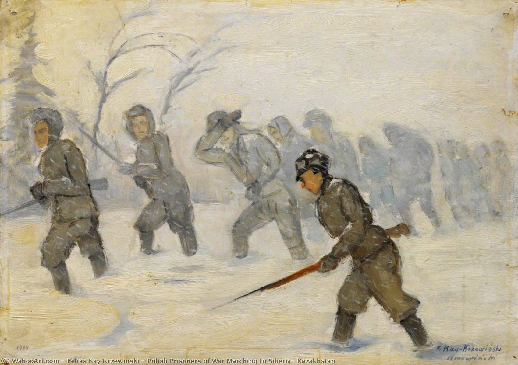 Polish Prisoners Of War Marching To Siberia, Kazakhstan — Feliks Kay Krzewinski