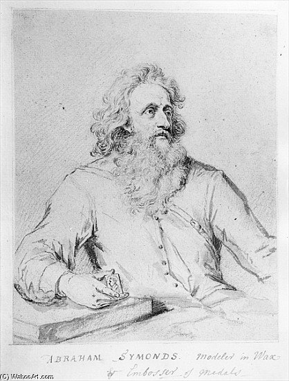 Abraham Symonds, After A Portrait Sir Godfrey Kneller (pen ^ Ink And Wash On Paper) — George Vertue