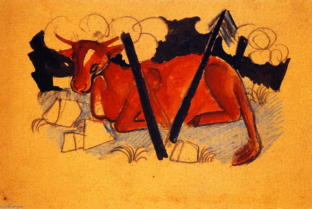 Lying Red Cow — Franz Marc