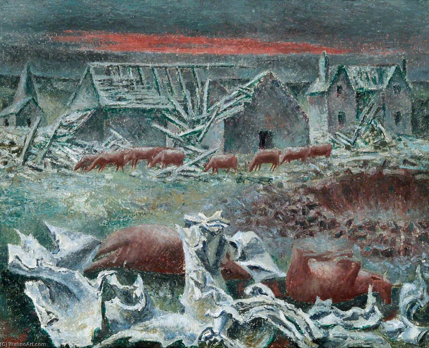 Bomb Damage With Cows — Kaff Gerrard
