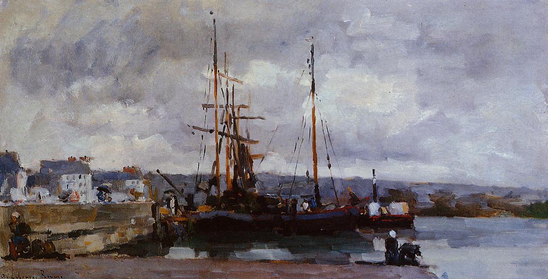 The Port Of Rouen, Grey Weather — Albert-charles Lebourg