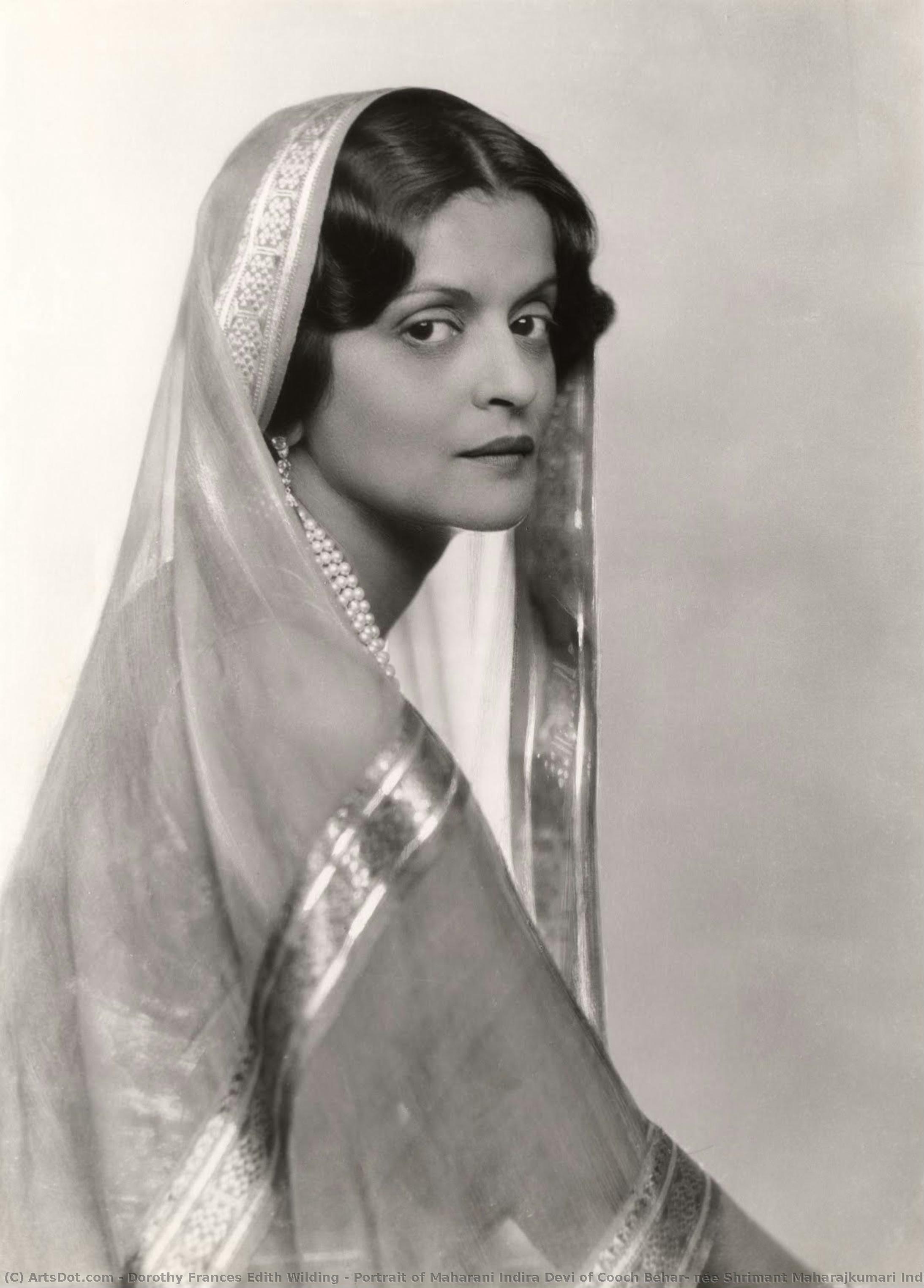 Portrait Of Maharani Indira Devi Of Cooch Behar, Née Shrimant Maharajkumari Indira Raje Gaekwad Of Baroda — Dorothy Frances Edith Wilding