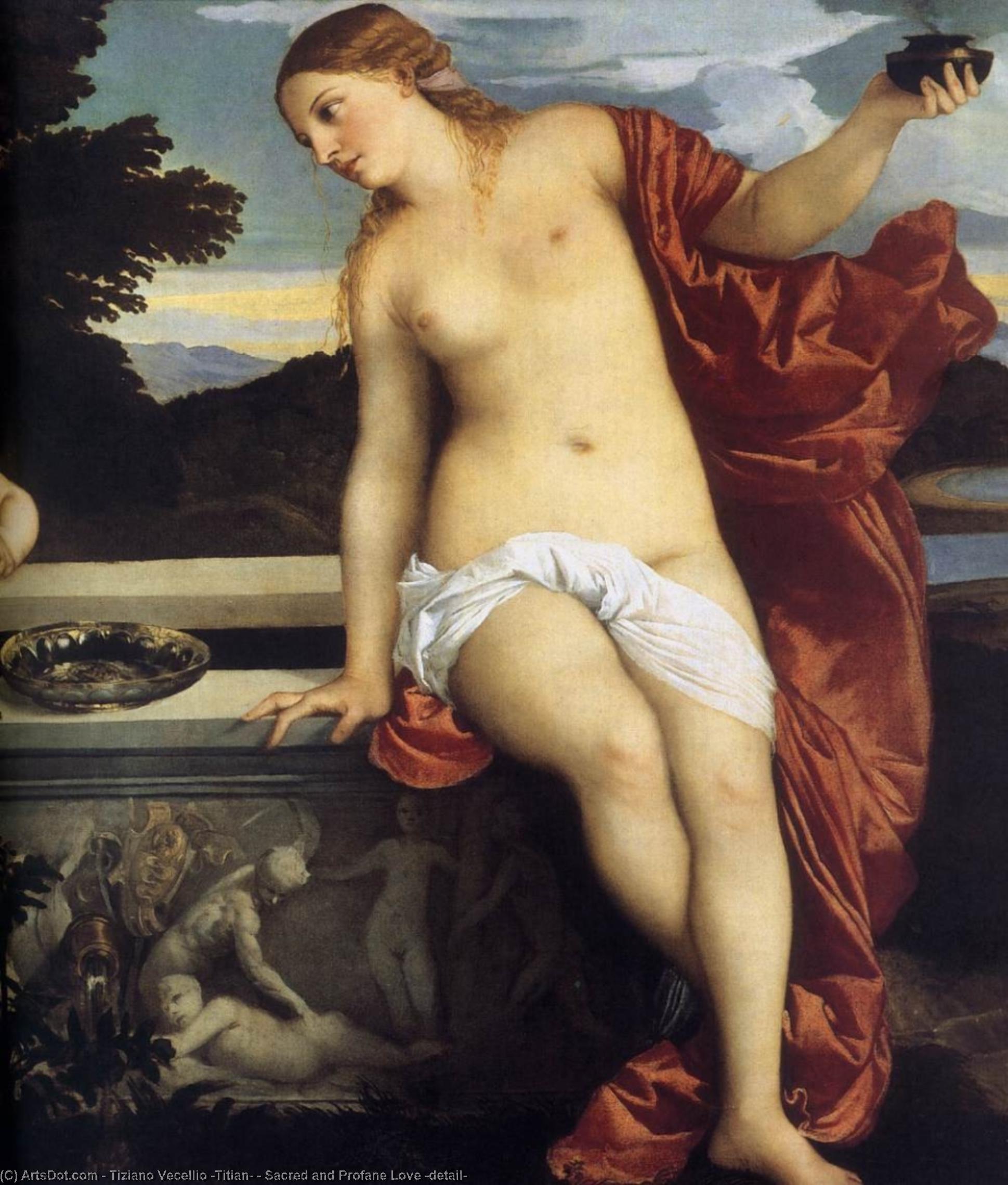 Sacred And Profane Love (detail) — Titian