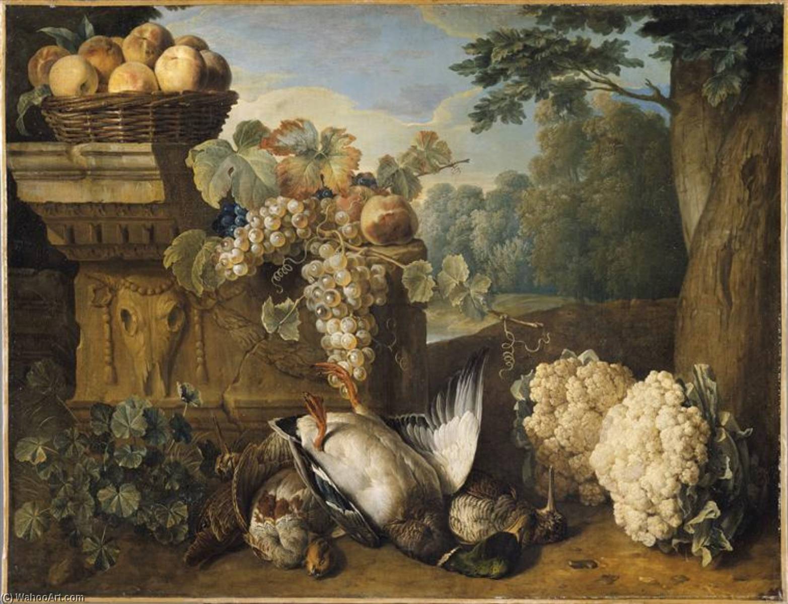 Gibier, Fruits Et Choux Fleurs — Alexandre-françois Desportes