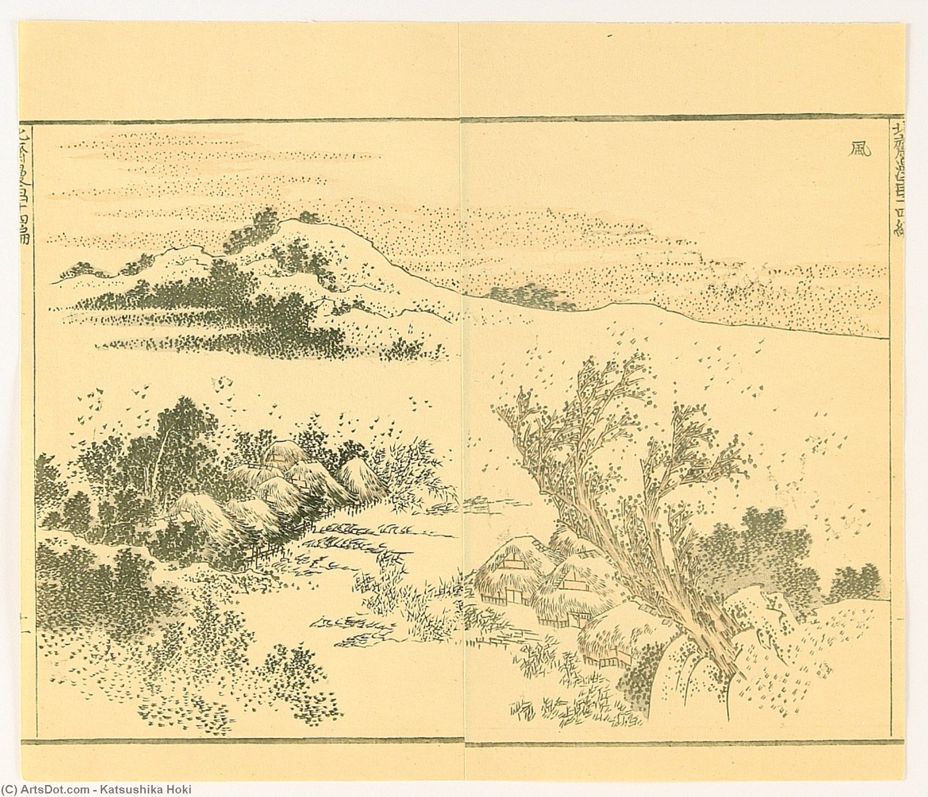 2 Sheets From Hokusai Manga — Кацусика Хокусай
