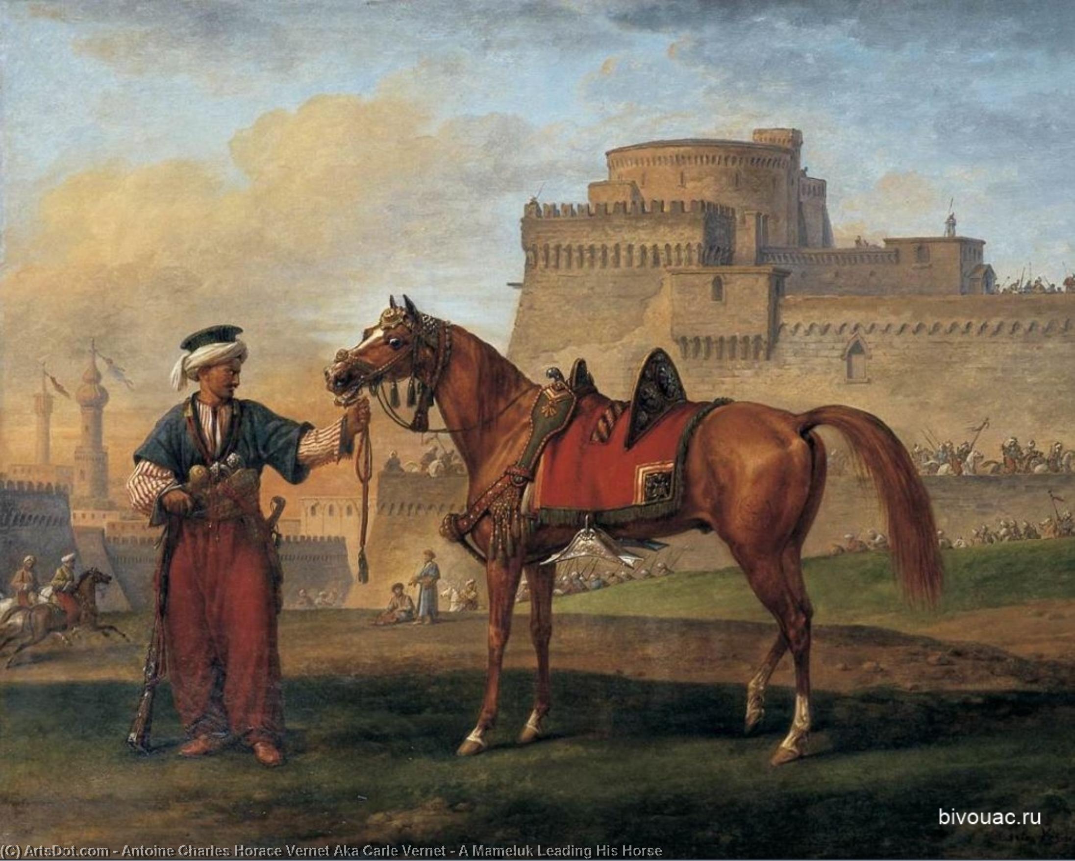 A Mameluk Leading His Horse — Antoine Charles Horace Vernet Aka Carle Vernet