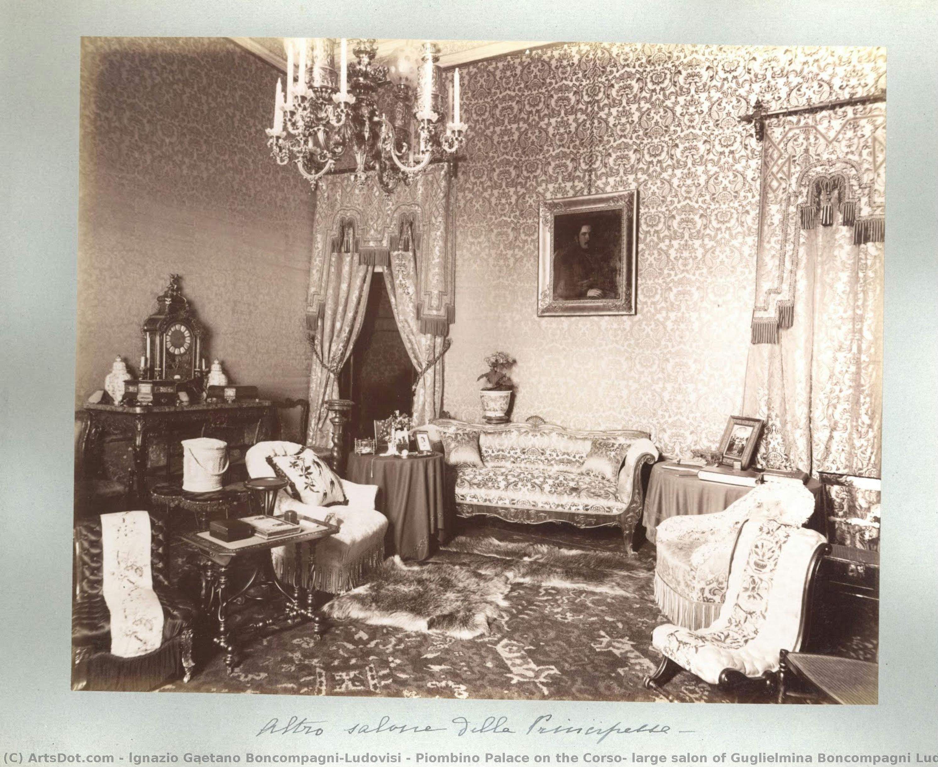 Piombino Palace On The Corso: Large Salon Of Guglielmina Boncompagni Ludovisi, First View — Ignazio Gaetano Boncompagni-ludovisi