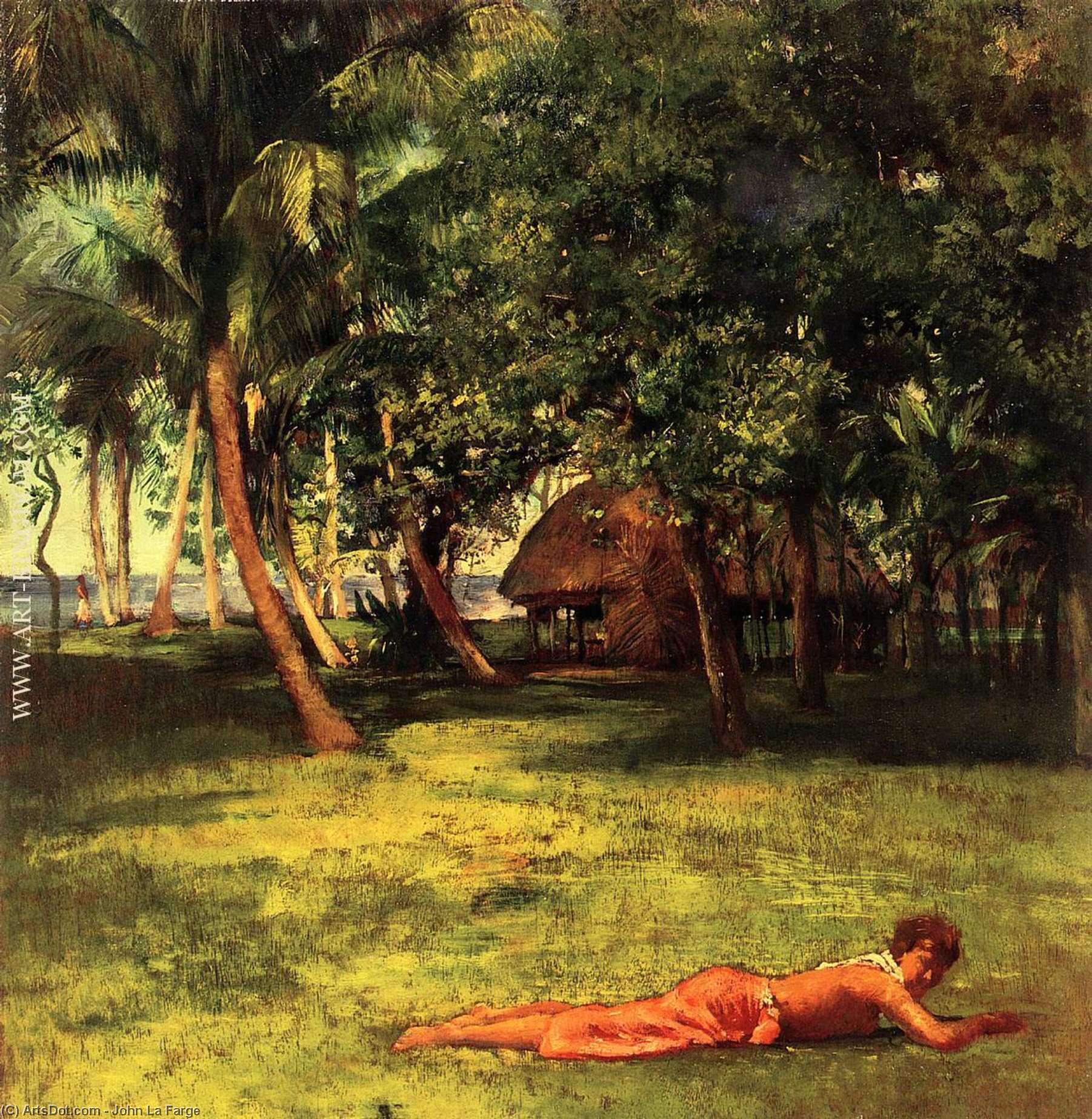 In Front Of Our House, Vaila - Girl On Grass — John La Farge