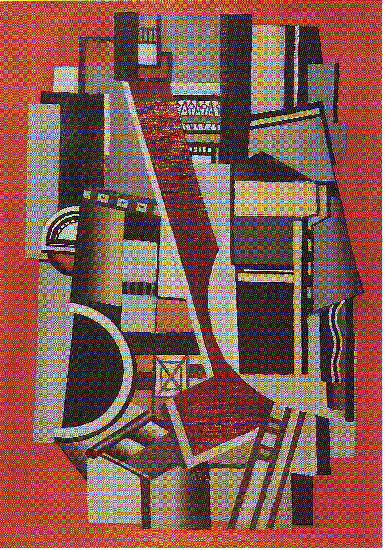 Mechanical Components On A Red Background — Леже
