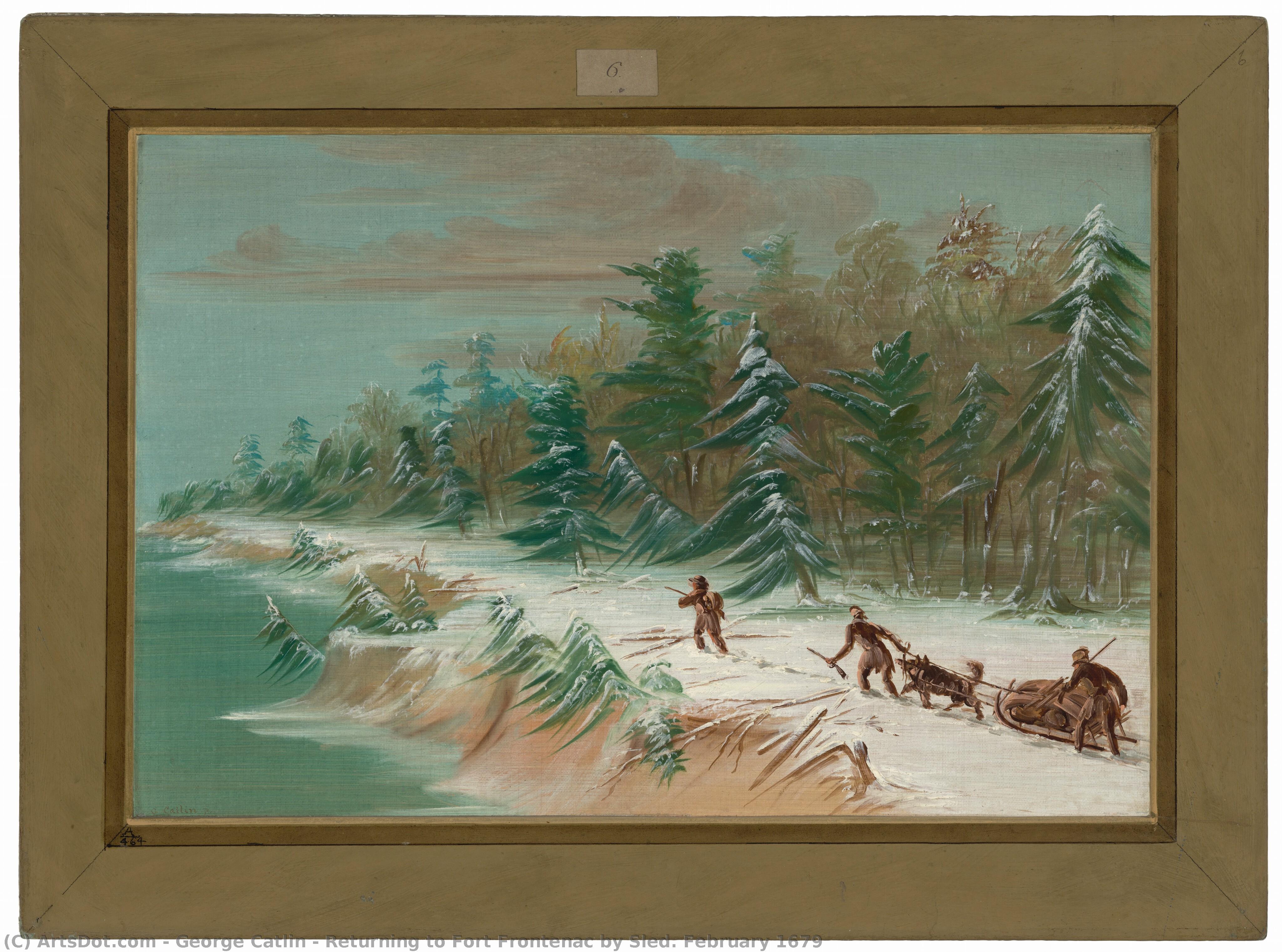 Returning To Fort Frontenac By Sled. February 1679 — George Catlin