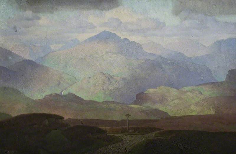 Scafell From Birker Moor, Eskdale, Cumberland — Delmar Harmood Banner