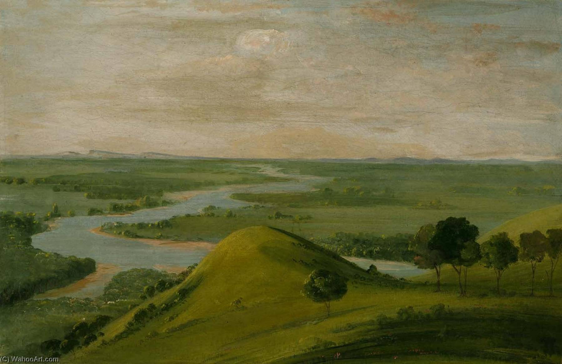 View Of The Junction Of The Red River And The False Washita, In Texas — George Catlin