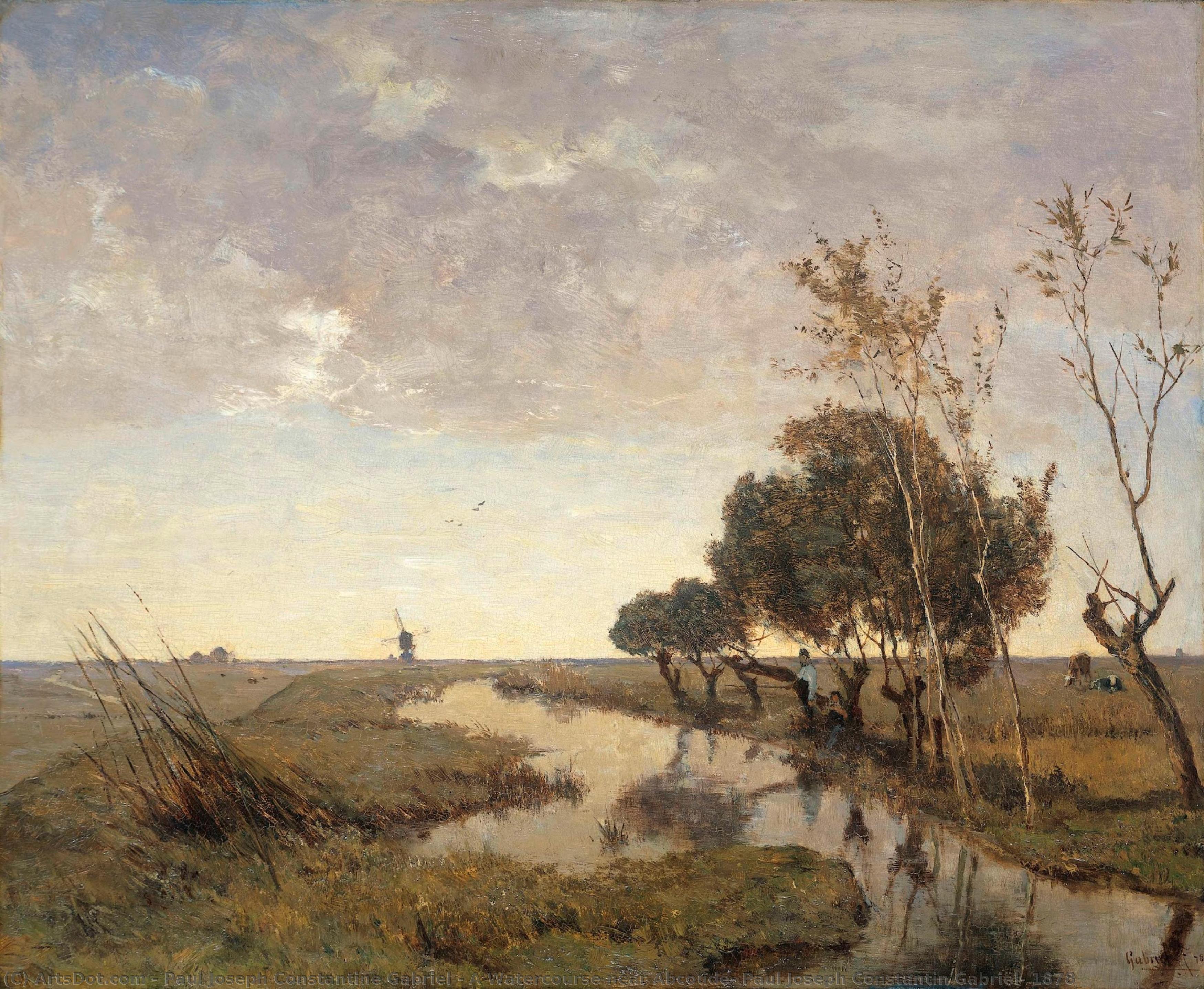 A Watercourse Near Abcoude, Paul Joseph Constantin Gabriël, 1878 — Paul Joseph Constantine Gabriel