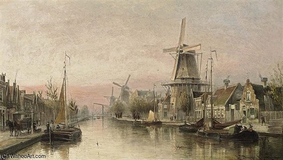 A View Of The Overtoom, Amsterdam — Cornelis Christiaan Dommelshuizen