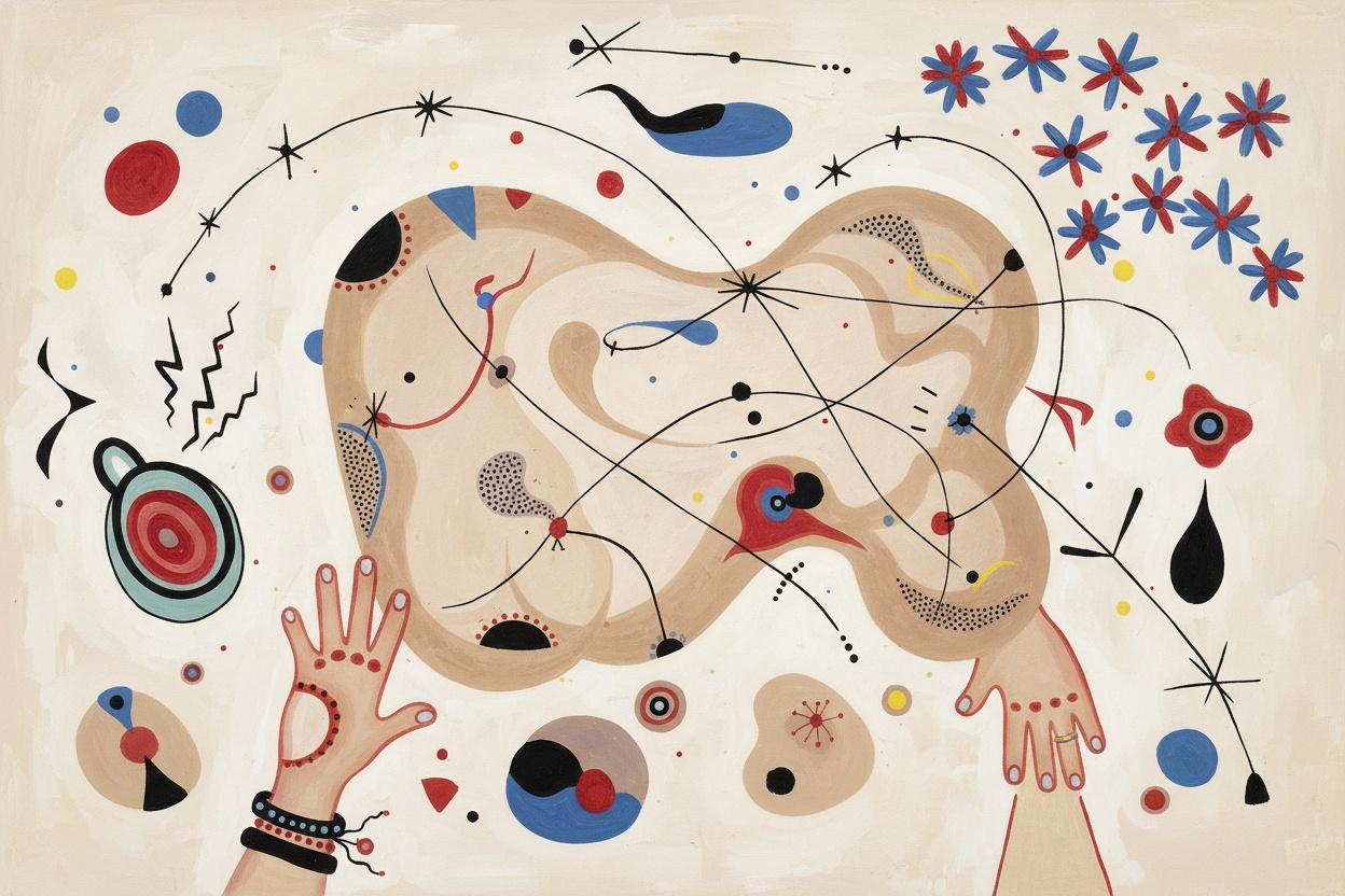 Celestial Echoes: A Miróesque Vision — Jacques Villedieu