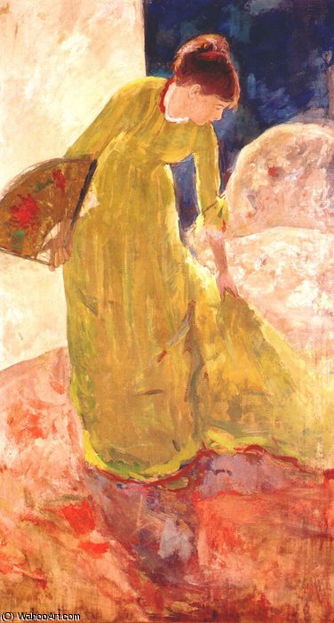 Woman Standing, Holding A Fan — Mary Stevenson Cassatt