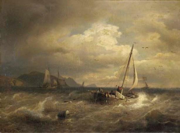 Fishing Boats Off The Coast — Herman Herzog