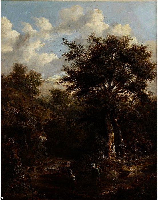 Children Crossing A Stream — Richard Hilder