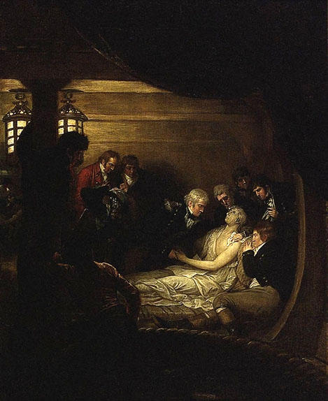 The Death Of Lord Nelson In The Cockpit Of The Ship Victory — Benjamin West