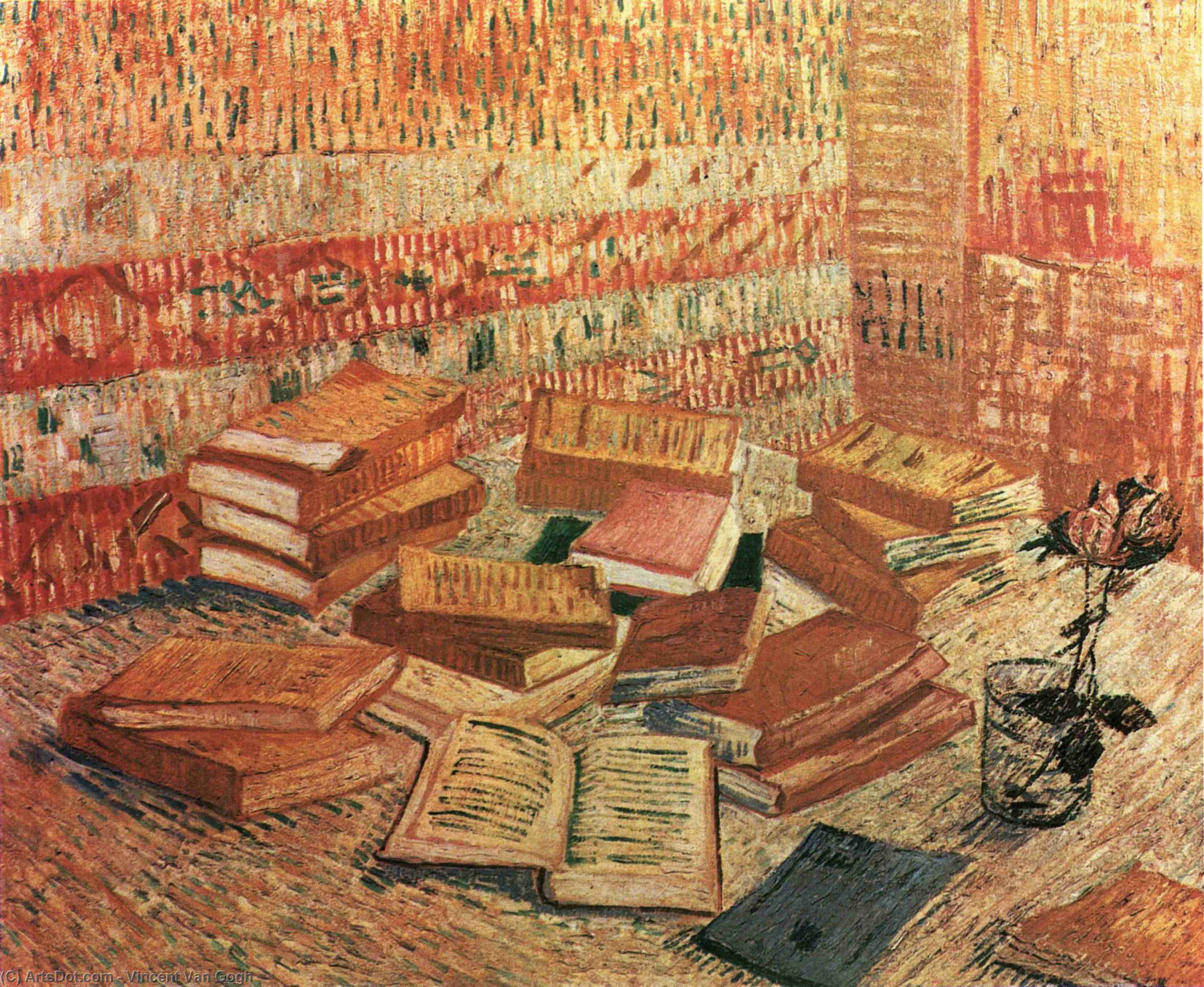 Stillleben - Französische Romane Und Rose — Vincent Willem Van Gogh