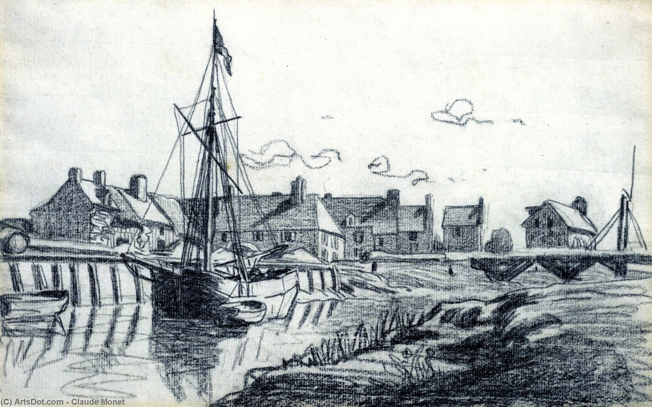 The Port At Touques — Claude Monet