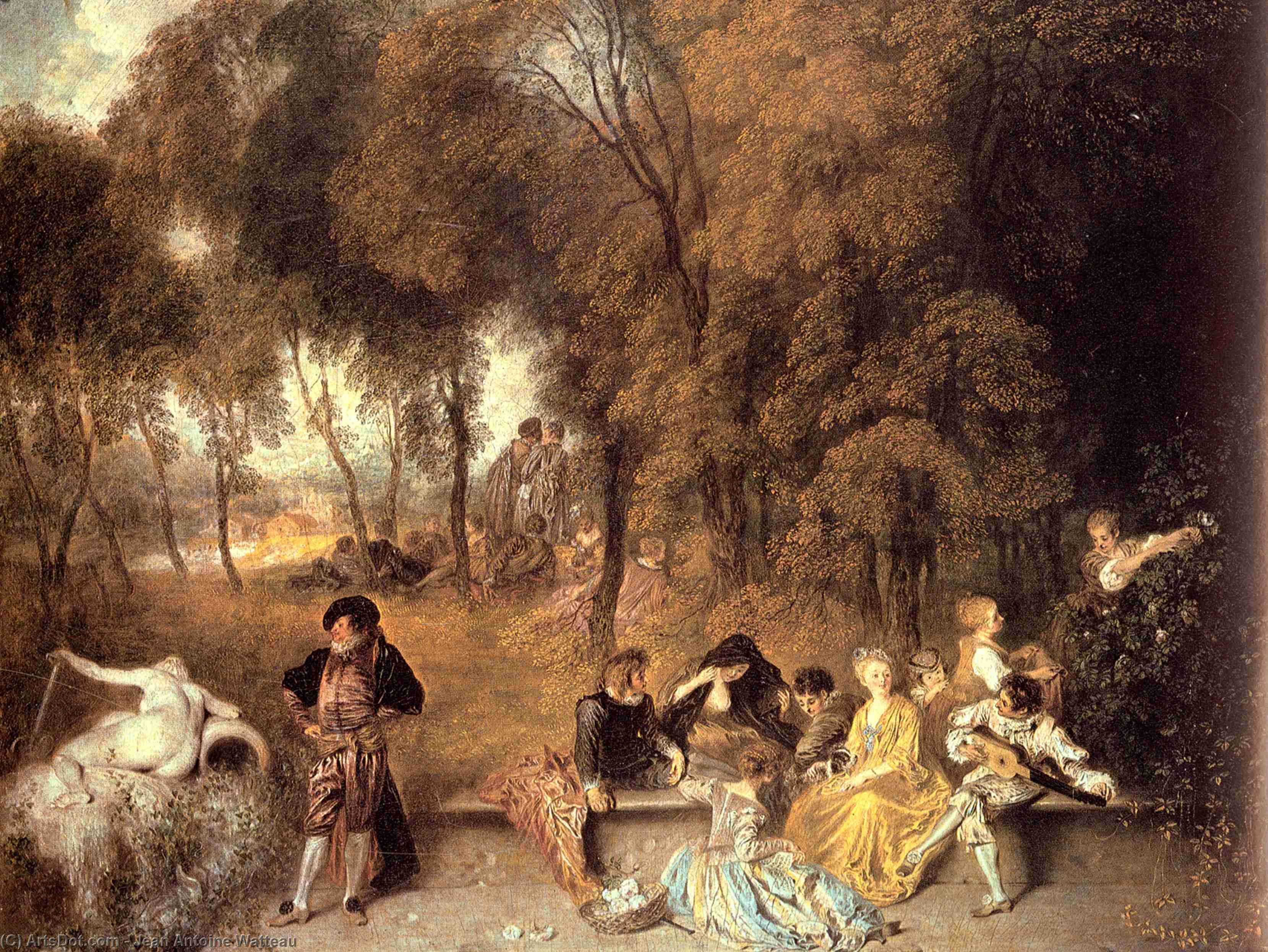 Merry Company In The Open Air — Jean-antoine Watteau