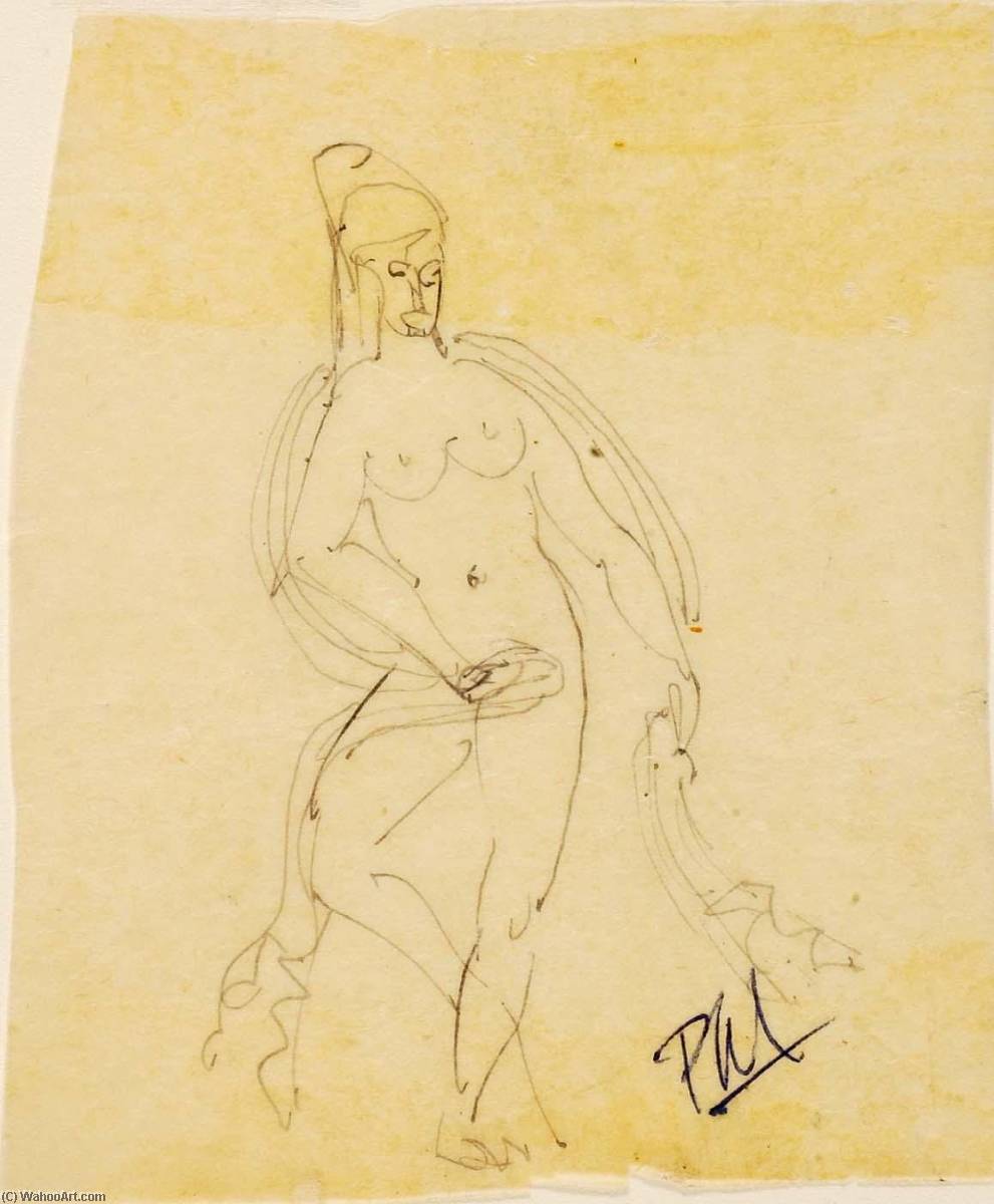 (dancing Female Nude With Drapery) — ポール・マンシップ