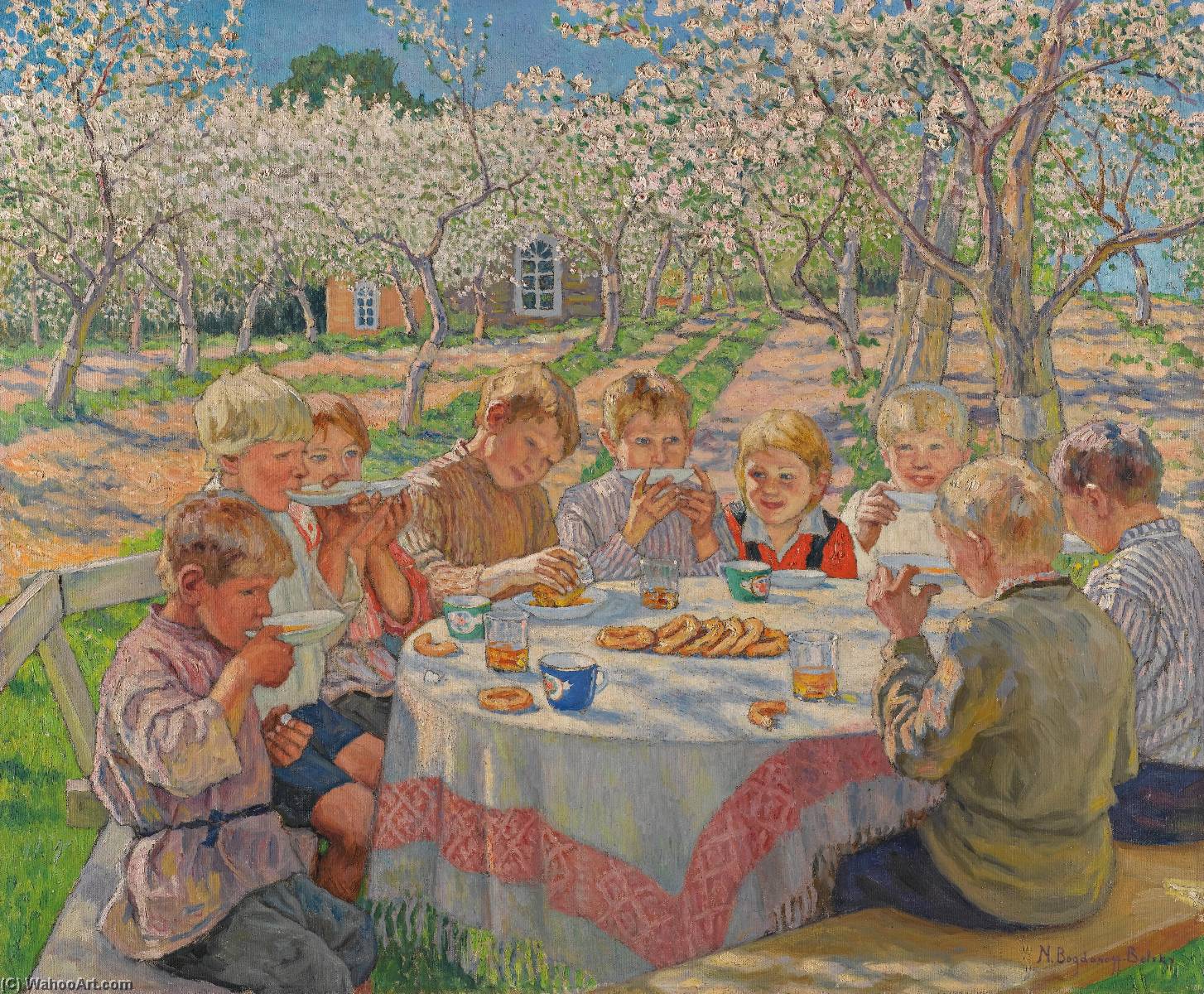 Tea In The Apple Orchard — Nikolai Petrovich Bogdanov Belsky
