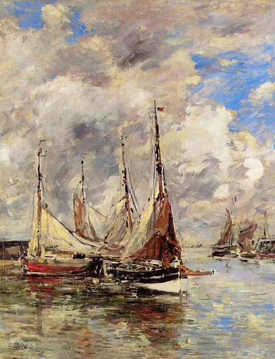 Trouville. The Jettys High Tide. — Eugène Louis Boudin
