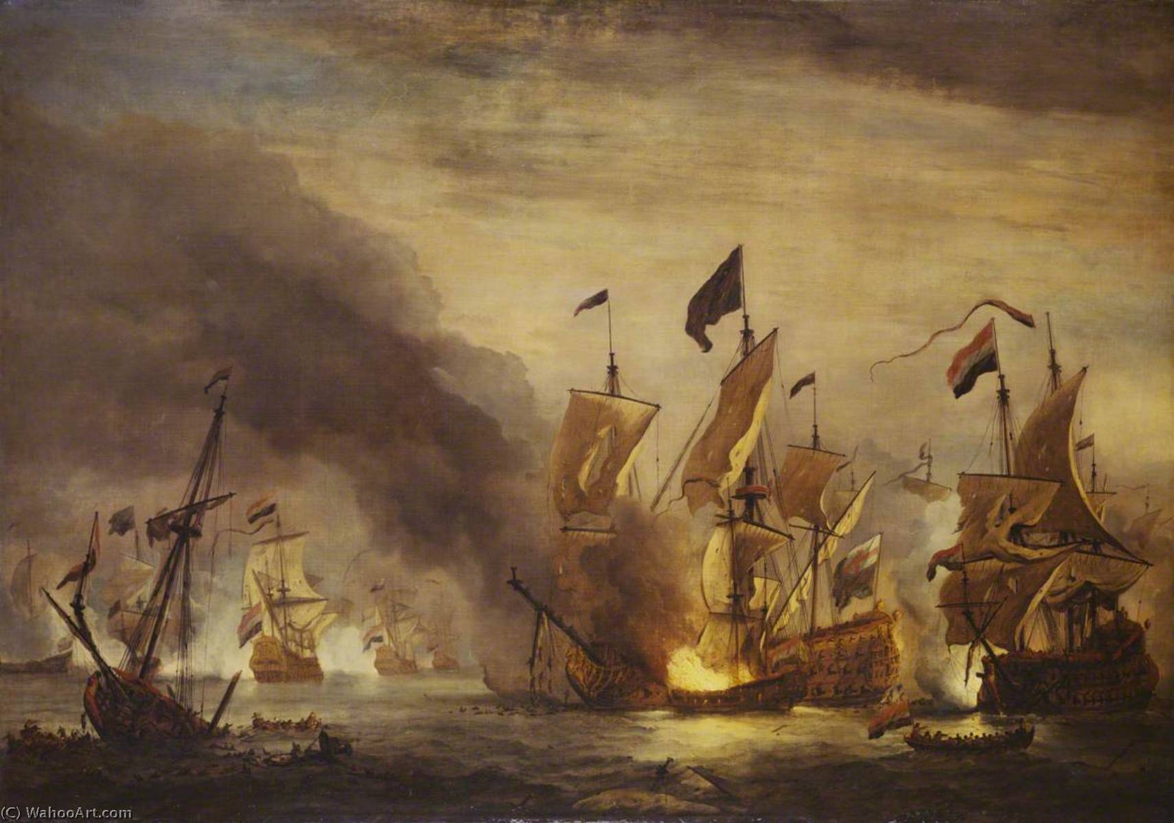 The Burning Of Hms 'royal James' At The Battle Of Solebay, 28 May 1672 — Willem Van De Velde Der Ältere