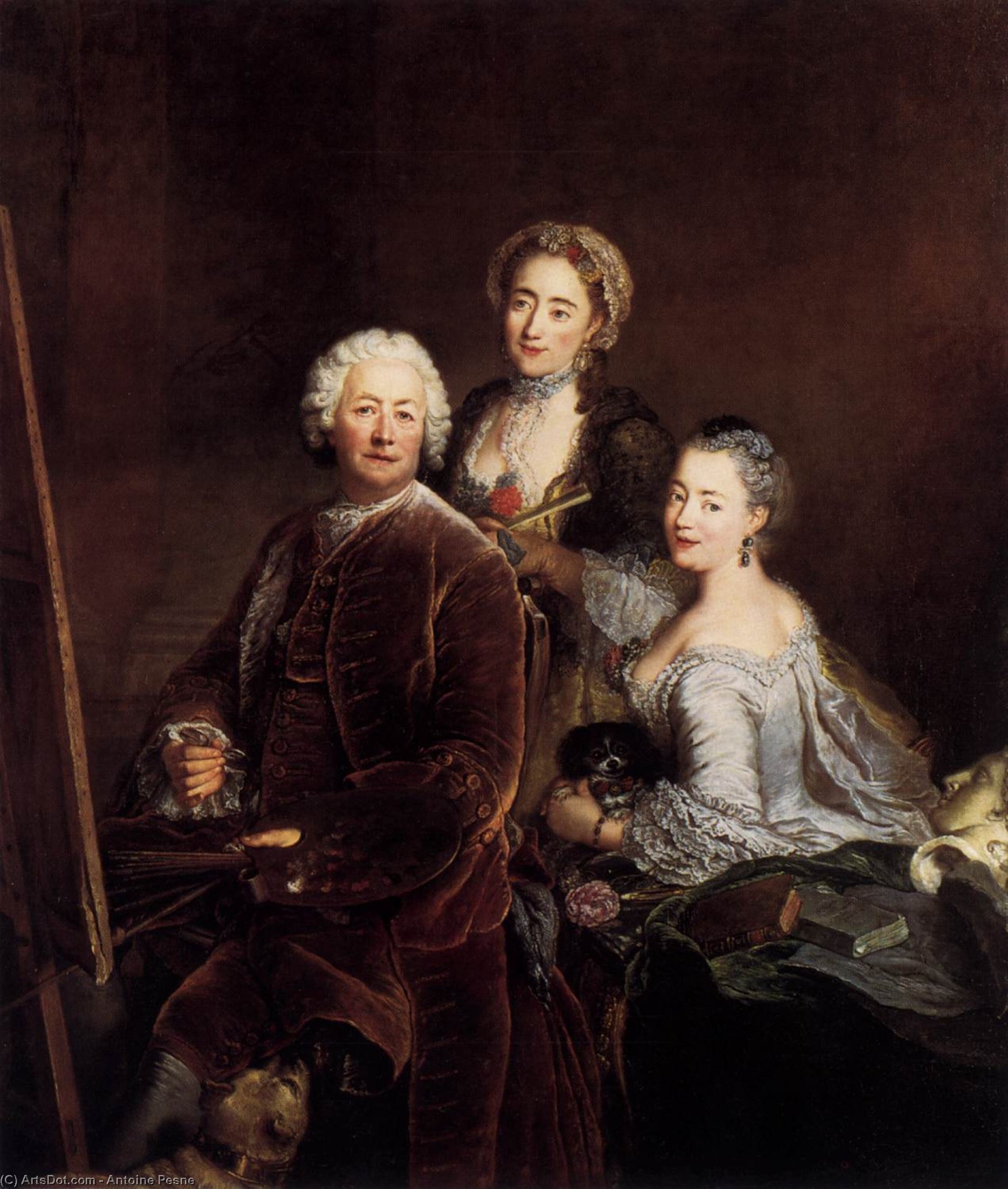 Self-portrait With Daughters — アントワーヌ・ペスヌ