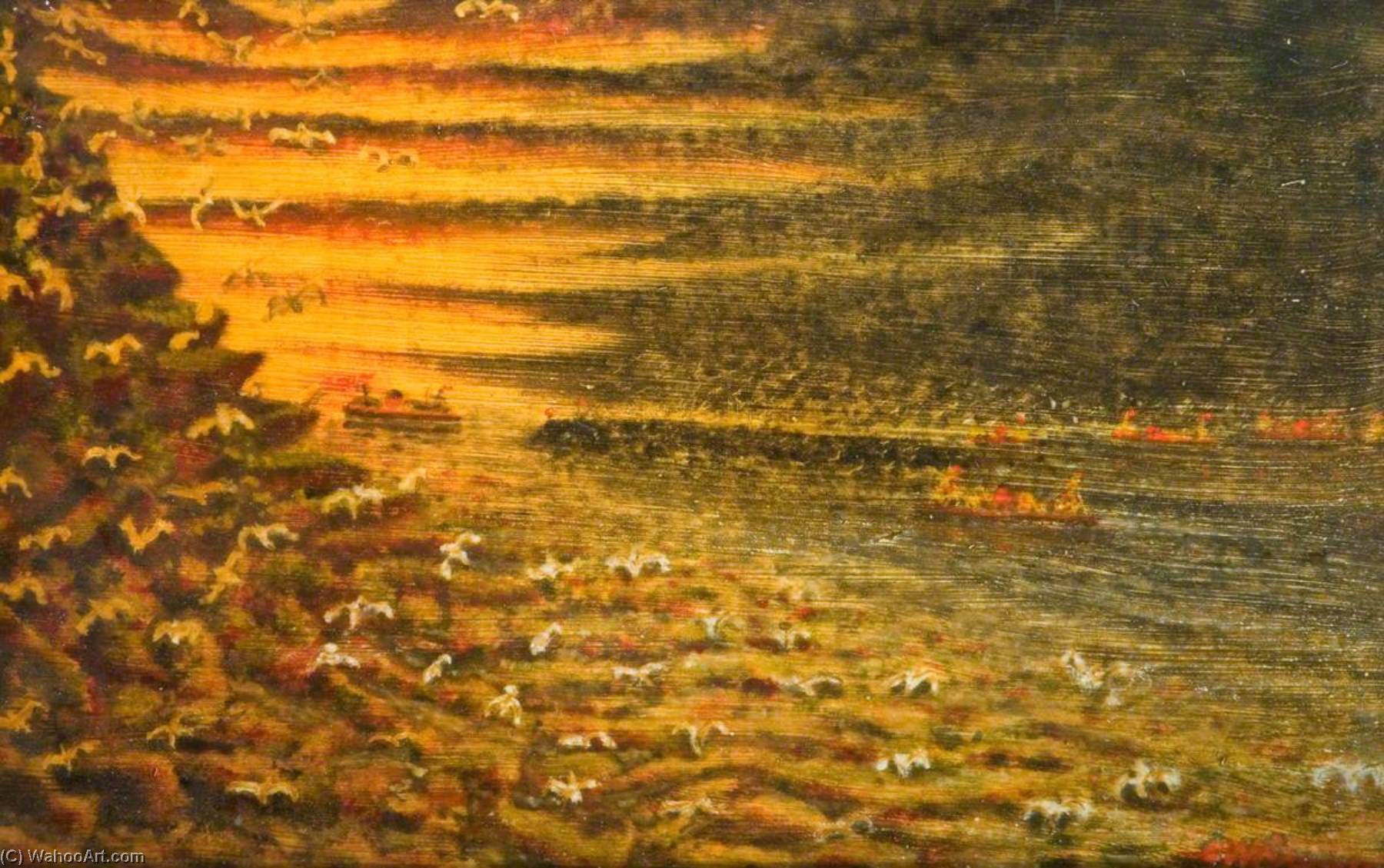 Cliffs, Sea And Gulls — Charles William Brown