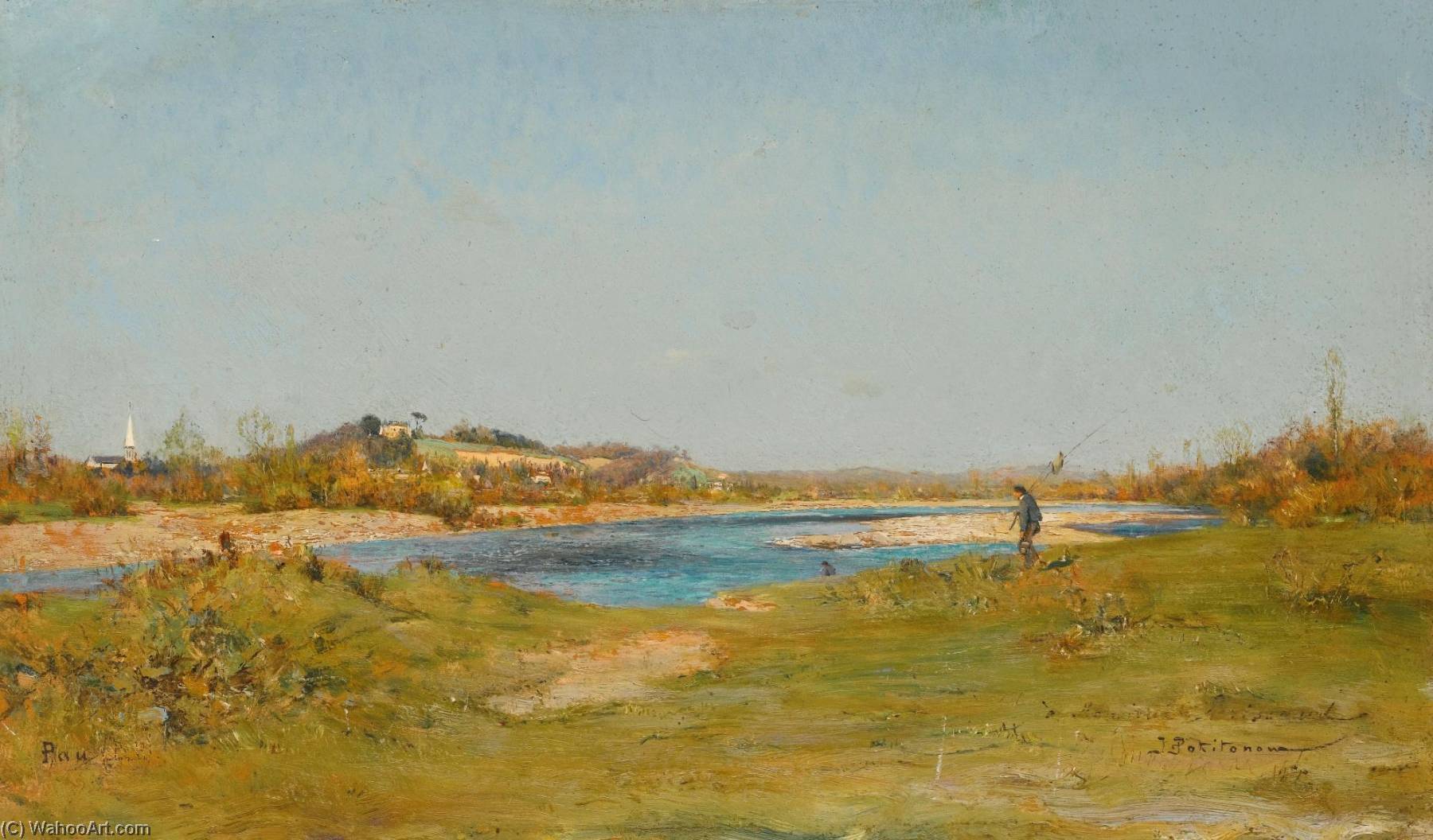 Fishermen Near Pau — Ivan Pavlovich Pokhitonov