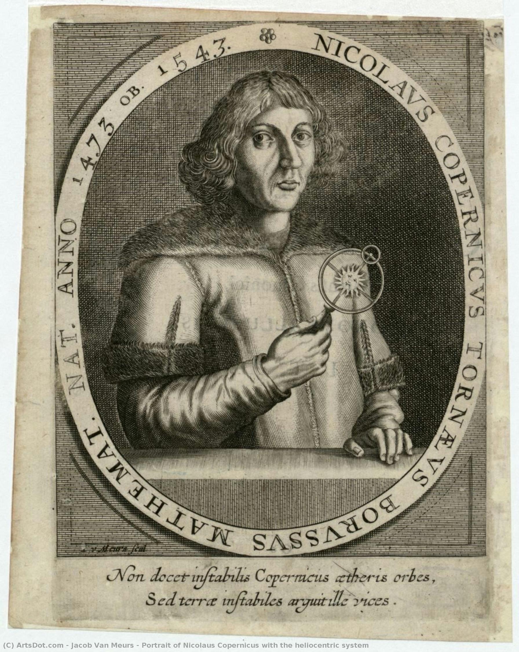 Portrait Of Nicolaus Copernicus With The Heliocentric System — Jacob Van Meurs