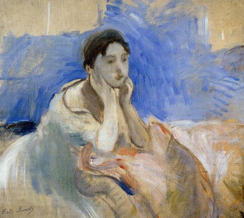Young Woman Leaning On Her Elbows — Berthe Morisot