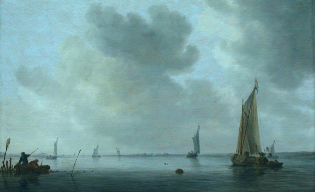 Fishing Boats Off An Estuary — Jan Josefz Van Goyen