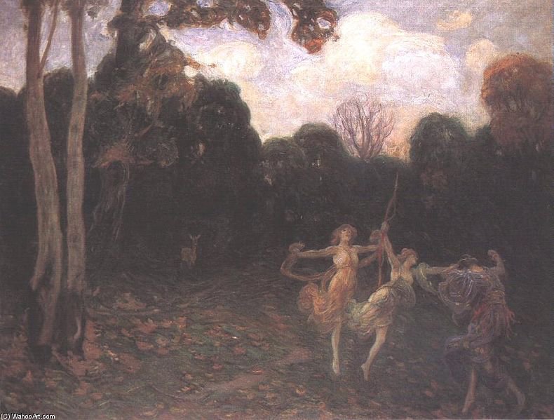 Dancing Girls At The Edge Of The Forest — Simon Hollósy