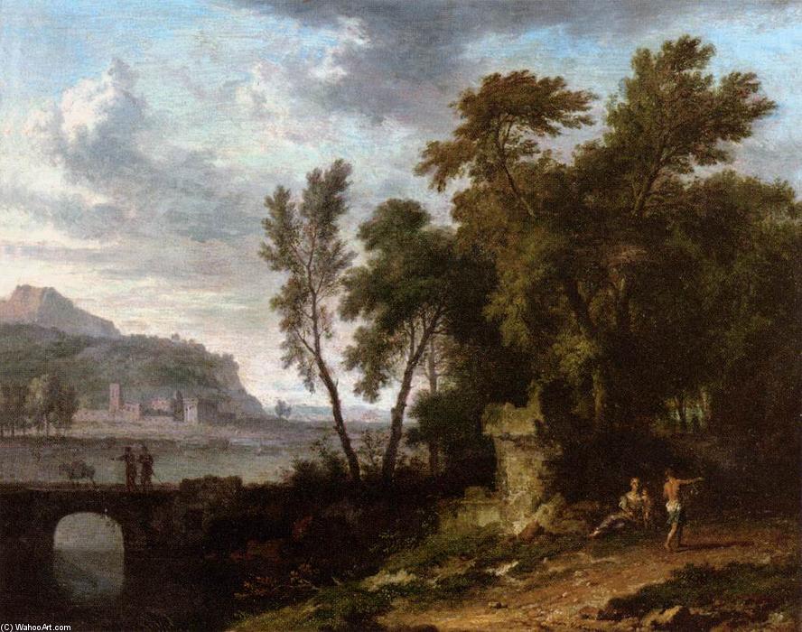 Landscape With Ruin And Bridge — Jan Van Huysum
