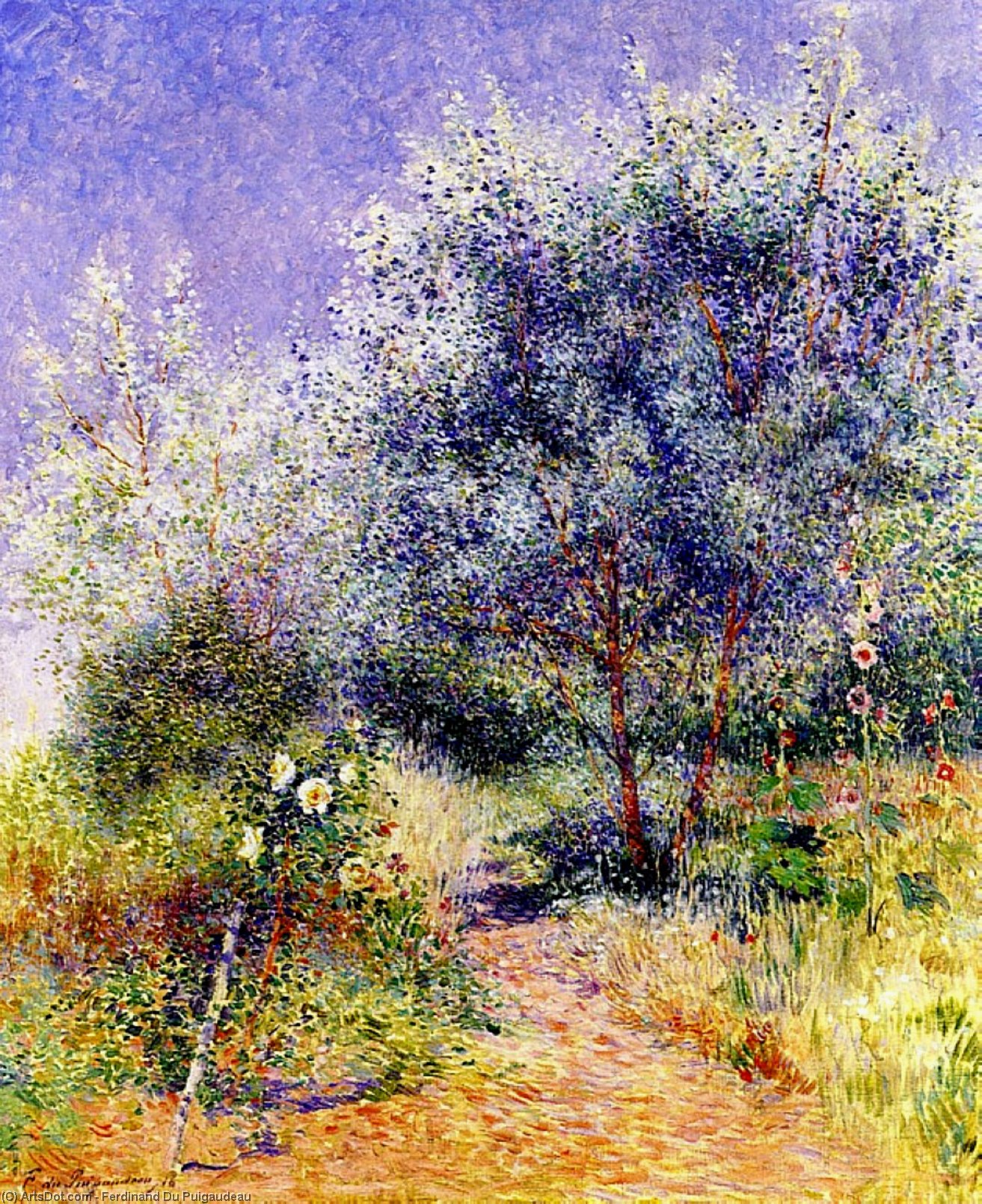 Garden With White Rose Bush — Фердинанд Дю Пюигодо