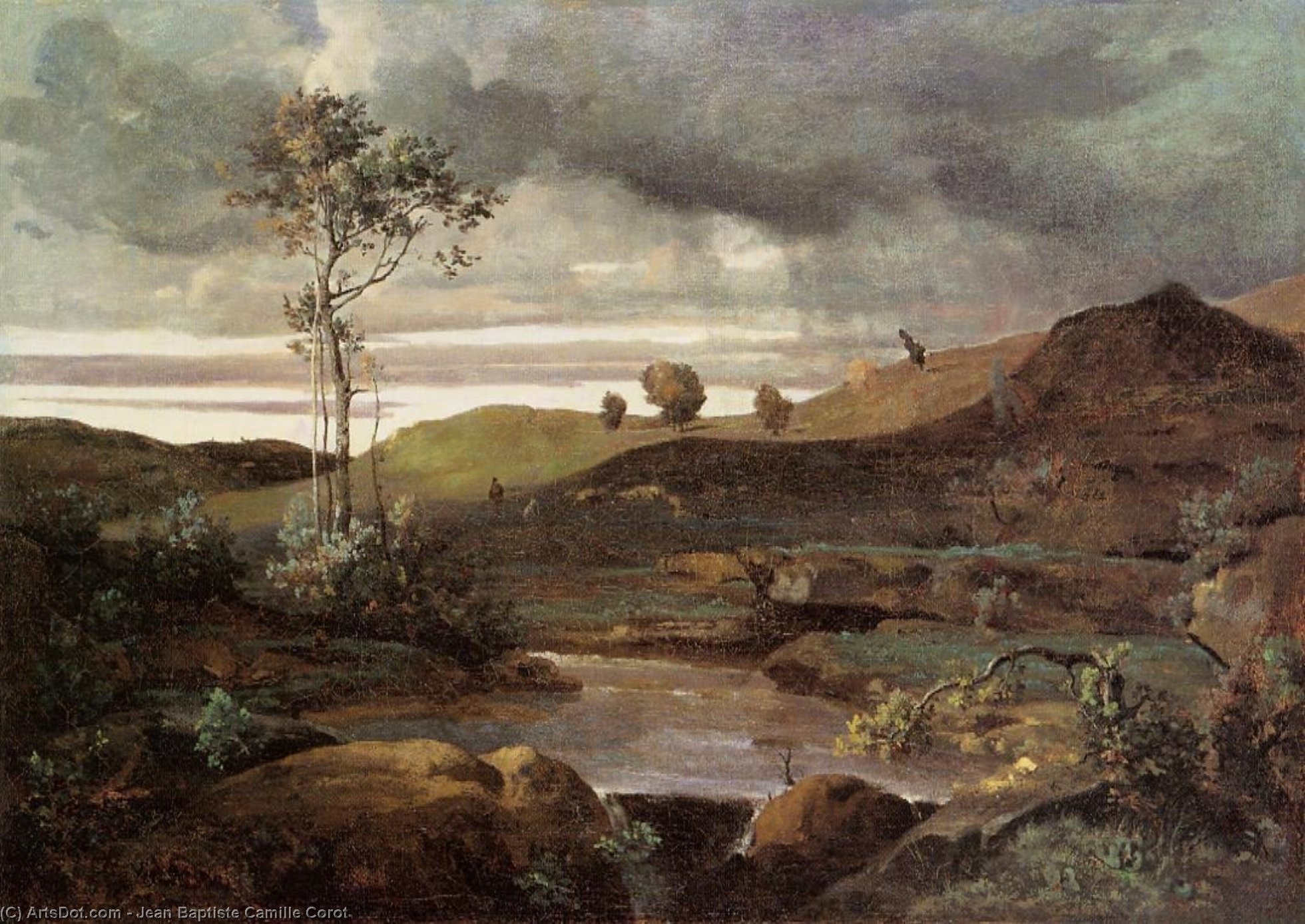 The Roman Countryside In Winter — Jean-baptiste-camille Corot
