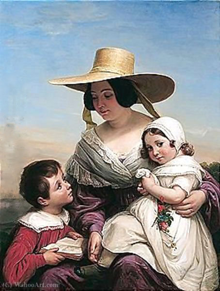Madame Vinchon Et Ses Enfants — Auguste Jean Baptiste Vinchon