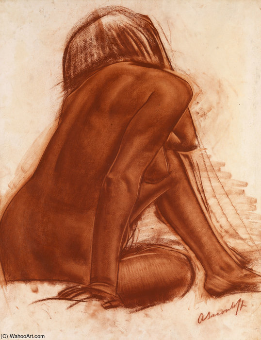 Seated Nude From The Back — Alexander Evgenievich Yakovlev