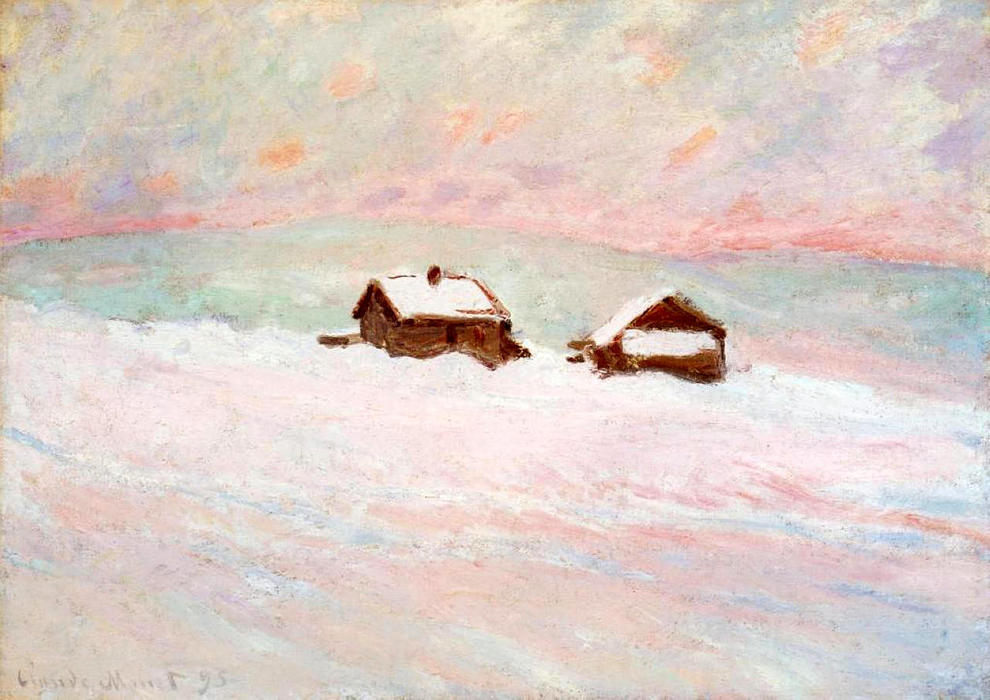 Houses In The Snow, Norway — Claude Monet