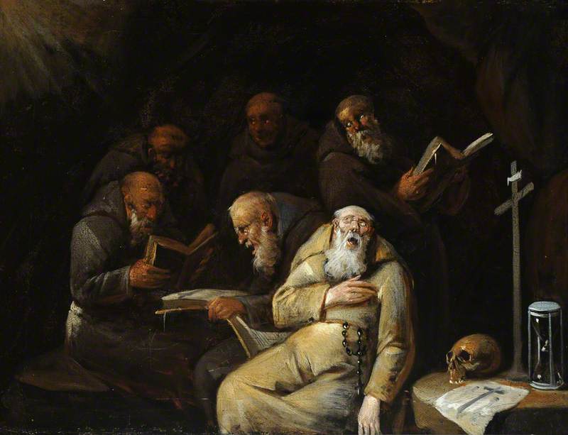 Monks At Devotions — Egbert Van Heemskerck Ii