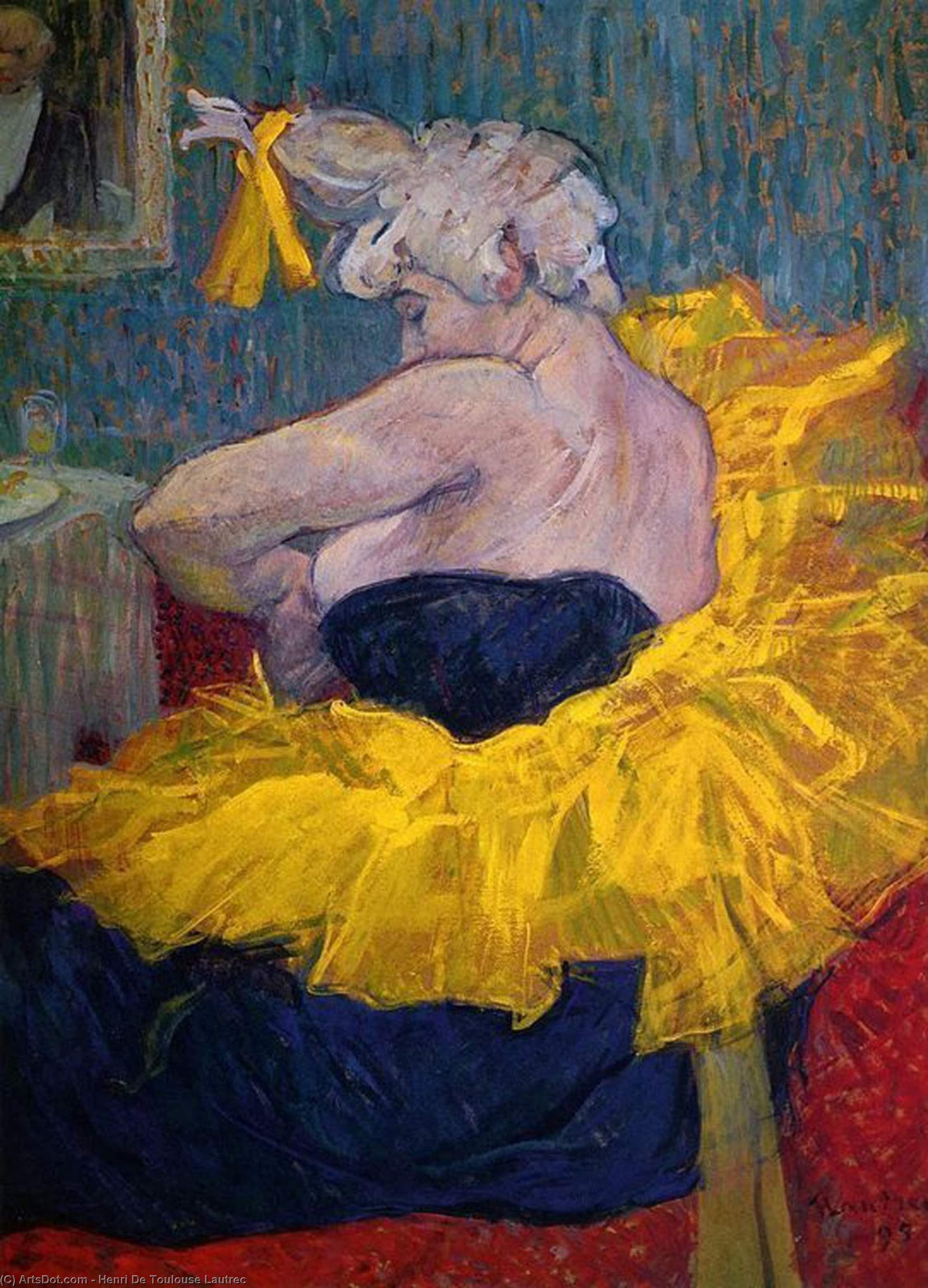 The Clowness Cha-u-kao Fastening Her Bodice — Henri De Toulouse-lautrec