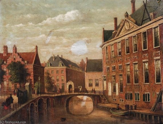 View Along A Dutch Canal — Oene Romkes De Jongh