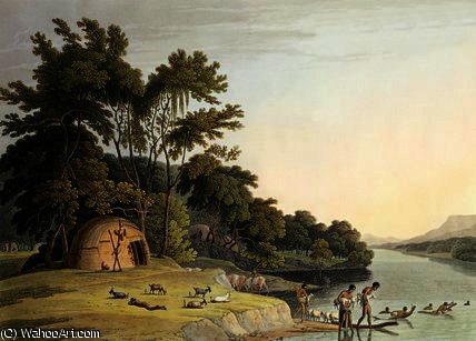 A Korah Hottentot Village On The Left Bank — Samuel Daniell