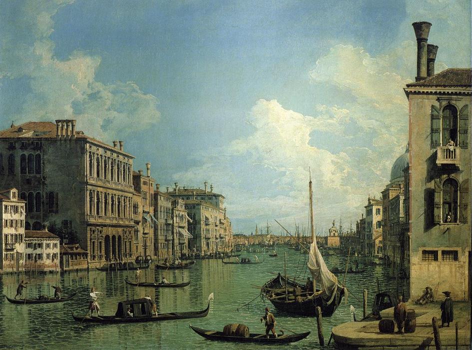 Grand Canal Near The Campo San Vio, Looking Towards The Church Of Santa Maria Della Salute — Canaletto